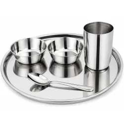 Stainless Steel 5-Piece Dinner Thali Set