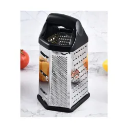 Stainless Steel 6-Side Multipurpose Vegetable Grater 8 Inch