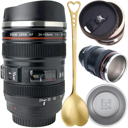 Image of Stainless Steel Coffee Mug Cup With Retractable Lid