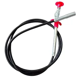 Stainless Steel Drain Pipe Cleaning Spring Stick, Hair Catching Claw Wire, Sink Sewer Clog Dredge Remover, Basin Cleaner, Flexible Grabber Pickup Tool, Retractable Cable (5ft (160cm), Black)