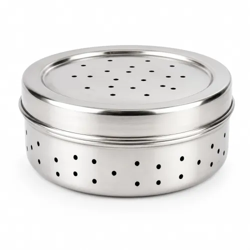 Image of Stainless Steel Green Coriander & Curry Leaves Storage Box