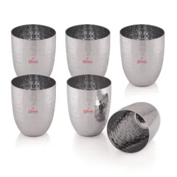  Stainless Steel Hand Hammered Design Drinking Glass