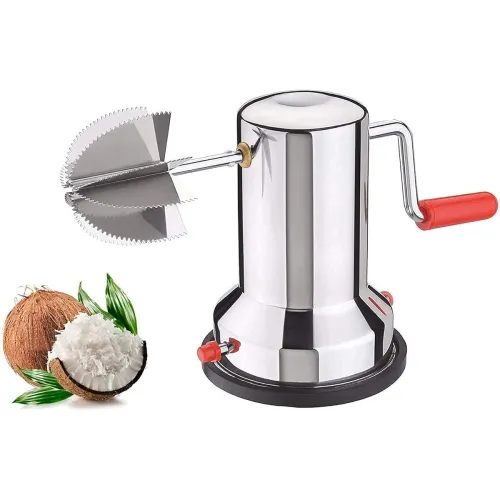 Image of Coconut Scrappers Machine - Stainless Steel Coconut Grater, Manual Hand Roller Coconut Crusher Tool for Home Kitchen Chu