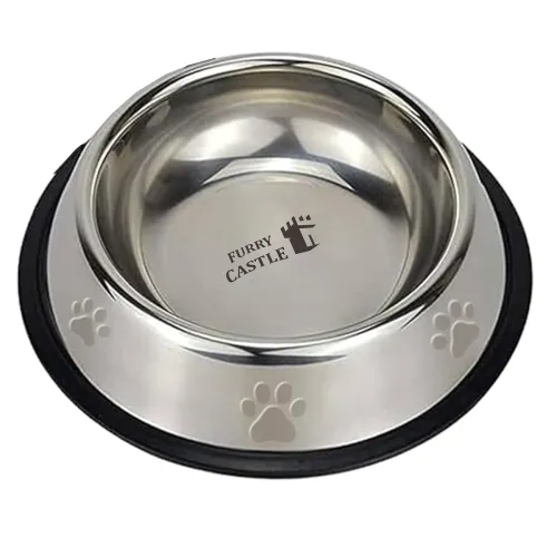 Image of Stainless Steel Non-Slip Pet Food & Water Bowl (700ml)