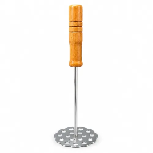 Image of Stainless Steel Potato Masher with Wooden Handle