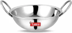 Camro Round Bottom Heavy KADHAI (No.14) Kadhai 28 cm diameter 3 L capacity (Stainless Steel)