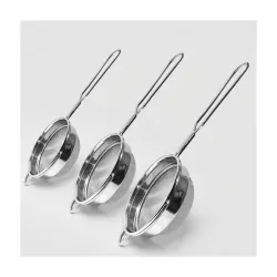Stainless Steel Tea Strainer Set3 (8 cm) Fine Mesh Chai Chhalni – Tea & Coffee Filter, Juice and Oil Strainer with Durable Handle, Rust Proof Kitchen Strainer for Smooth Brewing