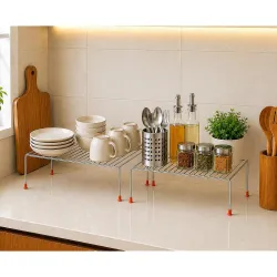 Stainless Steel Under Cabinet Kitchen Dish Rack  Storage Floating