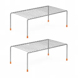 Stainless Steel Utensils Dish Rack / Multipurpose Rustproof Shelf / Storage Shelves / Stand For Home & Kitchen Cabinet, Cupboard & Pantry (Pack Of 2, Nhsp, Under Cabinet, Floating Shelves)