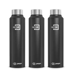 Stainless Steel Water Bottle Chromo Knight Black 950ml