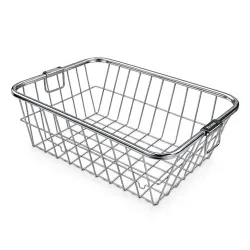 Stainless Steel Dish Drying Rack for Kitchen Sink – Large Rectangular Wire Dish Basket with Handles for Plates, Bowls, Cups & Cutlery – Rustproof Metal Dish Drainer & Kitchen Organizer