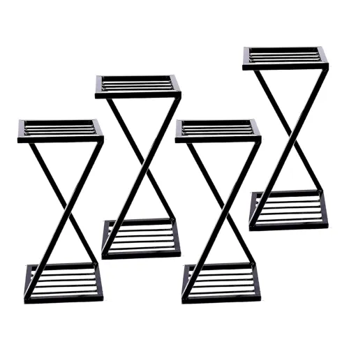 Image of Stand Master Black Metal 2-Tier Pot Stand – Set of 4