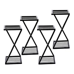 Stand Master Black Metal 2-Tier Pot Stand – Set of 4