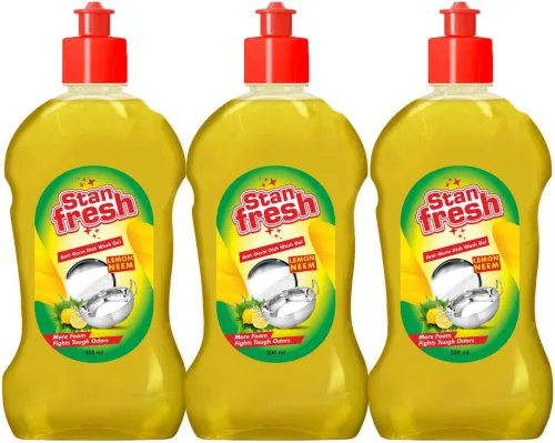 Image of stanfresh Liquid Dish Wash Gel( Pack Of 3) Dish Cleaning Gel  (Lemon, 3 x 0.5 L)