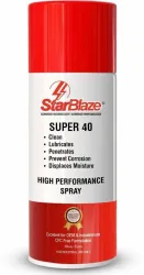 Star Blaze Super 40, 5-in-1 Multifunctional High-Performance Spray, Plastic-Safe, CFC-Free Rust Removal Aerosol Spray (4