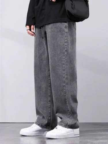 Image of Star4well  Men Relaxed Fit Mid Rise Grey Jeans