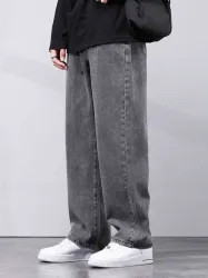 Star4well  Men Relaxed Fit Mid Rise Grey Jeans
