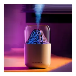 STARQ Volcano Flame Aroma Humidifier with LED Night Light, Cool Mist Diffuser, USB Powered, Portable Air Purifier for Home, Office & Bedroom, White