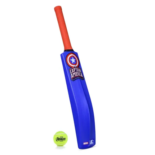 Image of Starter Cricket Set of Bat & Ball for Kids 3+ Years-Avenger Series Captain America, Blue