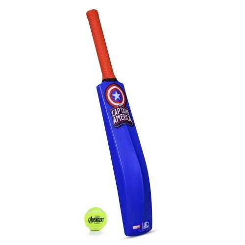 Image of STARTER Cricket Bat and Ball Set for Kids 3+ Years, Avenger Captain America, Blue