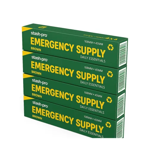 Image of Stash-Pro Emergency Supply – 4 Brown Rolling Papers + 4 Tips per Booklet, Pack of 4 (10 Booklets Each), – 160 Papers & T