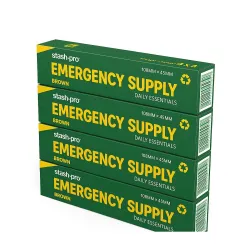 Stash-Pro Emergency Supply – 4 Brown Rolling Papers + 4 Tips per Booklet, Pack of 4 (10 Booklets Each), – 160 Papers & Tips Total