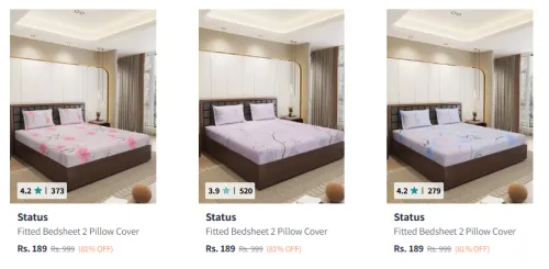 Image of Status Bedsheets upto 80% Discount | Starting at ₹189