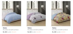Status Comforter upto 76% Discount
