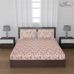 Status Contract Cotton Rich Double Bedsheet with 2 Pillow Covers