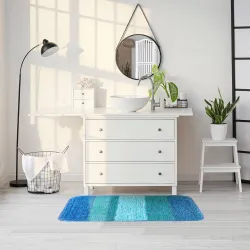 STATUS Microfiber Bathroom Mat  (Turquoise, Medium)