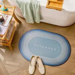 STATUS PP (Polypropylene) Bathroom Mat  (Sky blue, Medium)