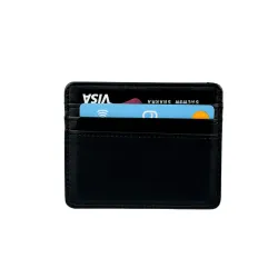 Stealodeal Black Slim Leather Debit/Credit with Cash Slots (Unisex) 4 Slots Card Holder