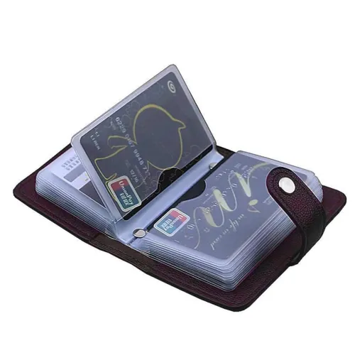 Image of Stealodeal Brown 28 Slots Leather Debit/Credit/ATM Men & Women Card Holder