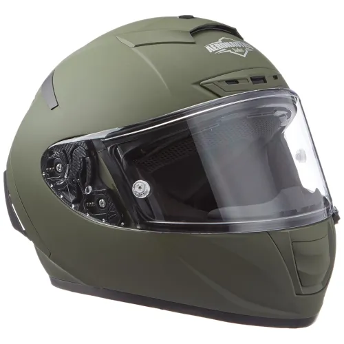 Image of Steelbird Hi-Gn SA-2 AERONAUTICS MATT B.GREEN WITH PLAIN VISOR 580MM