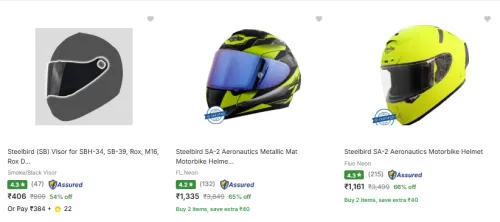 Image of Steelbird Helmet @ 65% Off