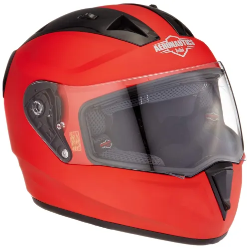 Image of Steelbird SA-1 Aeronautics Full Face Helmet with Plain Visor (Matt Red, M)