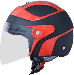 Steelbird SB-29 Case Motorbike Helmet  (GLOSSY BLACK WITH RED)