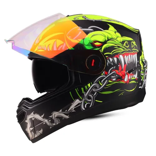 Image of Steelbird SBA-1 Angry Dog ISI Certified Full Face Graphic Helmet