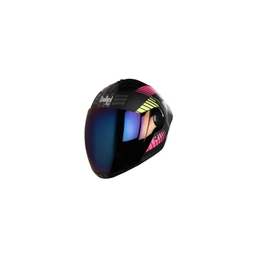 Image of Steelbird SBA-2 Robot Glossy Pink Neon Helmet (580mm, Rainbow Visor)