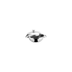 Steelcraft Premium Stainless Steel Euro kadai -20 cm, 920ml (Induction Friendly) Cook and Serve, for Multipurpose Cooking, Silver, Set of 1