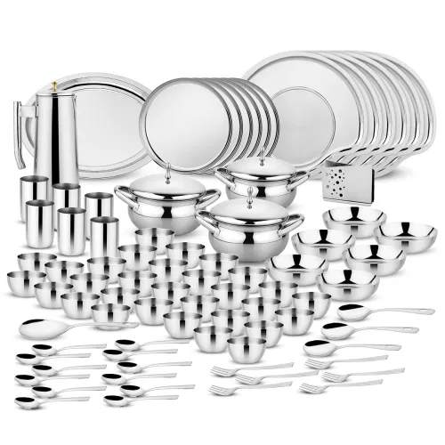 Image of Steelcraft Stainless Steel Nirvana Dinner Set 82 Pcs Silver