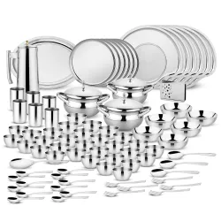 Steelcraft Stainless Steel Nirvana Dinner Set 82 Pcs Silver