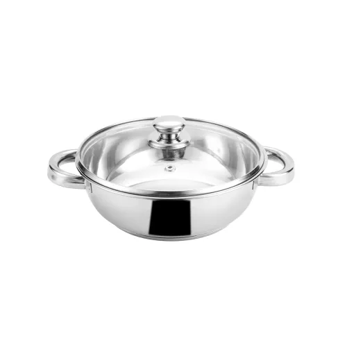Image of Steelcraft Premium Stainless Steel Esteem Kadhai -20 cm, 1600ml (Induction Friendly) Cook and Serve, for Multipurpose Co