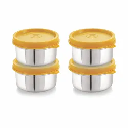 STEELLOCK Airtight Stainless Steel Container Set (4 x 700ml, Yellow)