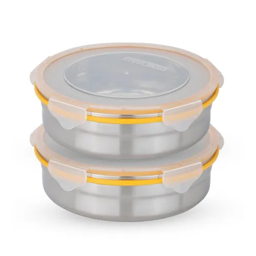 Image of STEELLOCK Stainless Steel Airtight Container with Lid (set of 2,1300ml each)