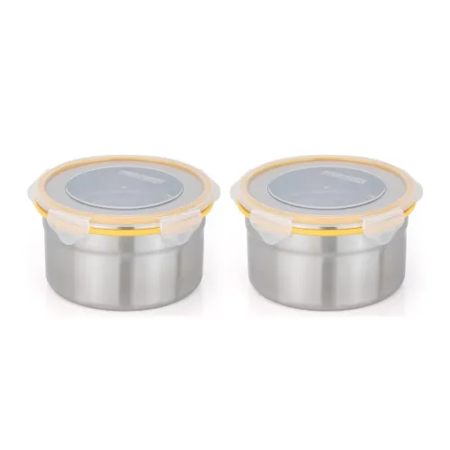 Image of STEELLOCK Stainless Steel Airtight Container with Lid set of 2 1150ml each,