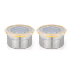 STEELLOCK Stainless Steel Airtight Container with Lid set of 2 1150ml each,
