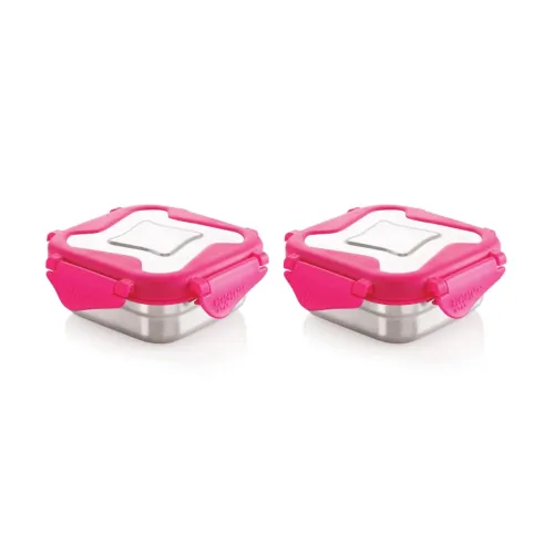 Image of STEELLOCK Smart Stainless Steel Tiffin Lunch Box for Kids and Adults | Airtight & Leakproof | Square Tiffin Box for Scho