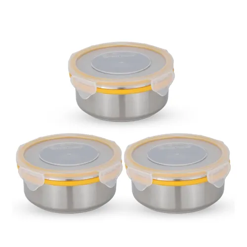 Image of STEELLOCK Stainless Steel Airtight Container Set of 3, 450ml