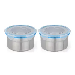 STEELLOCK Stainless Steel Airtight Container with Lid | Leakproof, BPA-Free, Durable Kitchen Storage | Multipurpose Food Storage Containers for Kitchen | SL-1402-set of 2, 1150ml each, Blue